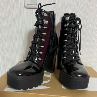 ザラ(ZARA)のZARA ザラ　ハイヒールブーツ 38 mountain boots black(ブーツ)