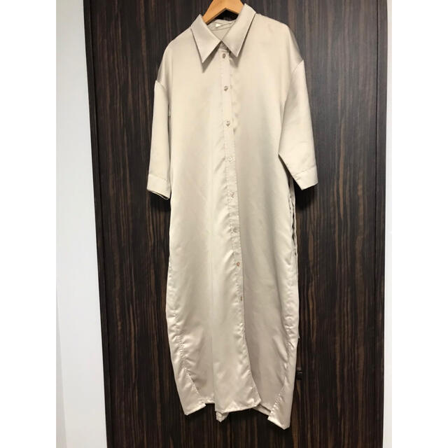 ponpon  PPP satin shirt dress レディースのワンピース(ロングワンピース/マキシワンピース)の商品写真