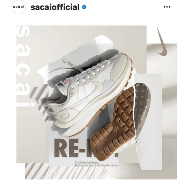 sacai(サカイ)の28 us10 sacai nike vaporwaffle 白 ナイキ サカイ メンズの靴/シューズ(スニーカー)の商品写真