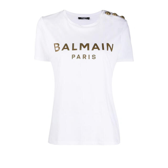 [新品]BALMAIN レディース　ボタンディテールTシャツ