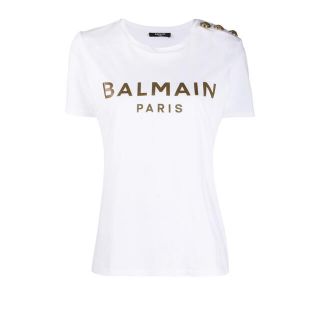 バルマン(BALMAIN)の[新品]BALMAIN レディース　ボタンディテールTシャツ(Tシャツ(半袖/袖なし))