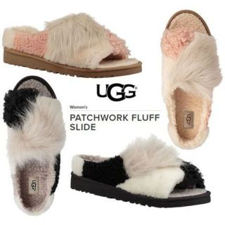 アグ(UGG)の完売しました。。。✨美品✨23.5cm相当✨UGG✨パッチワーク ファーサンダル(サンダル)