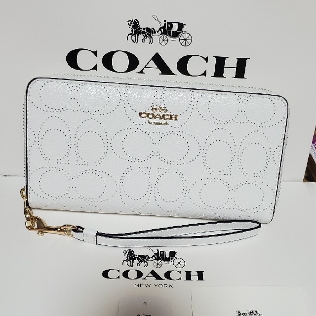 ファッション小物新品未使用COACH長財布ホワイト