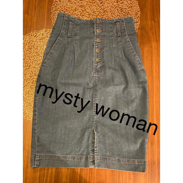 mysty woman(ミスティウーマン)のmysty woman♡膝丈ﾃﾞﾆﾑｽｶｰﾄ レディースのスカート(ひざ丈スカート)の商品写真