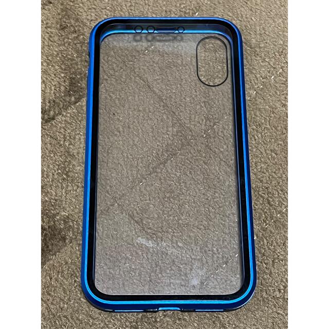 iPhone Xs 耐久ガラス携帯ケース ブルー スマホ/家電/カメラのスマホアクセサリー(iPhoneケース)の商品写真