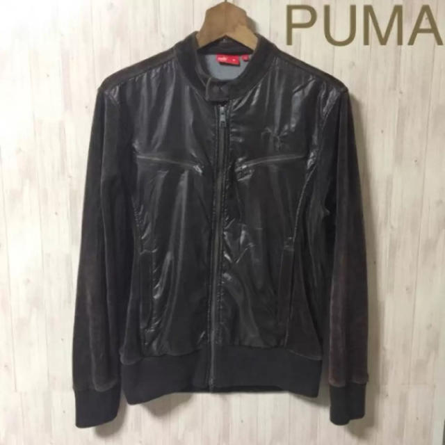 PUMA - 正規美品☆PUMA☆ナイロン×ベロア生地☆ライダースジャケットの