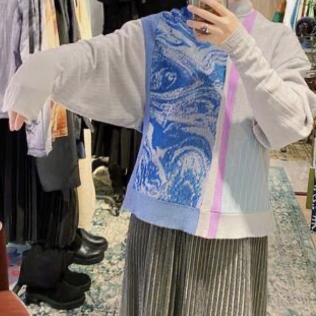 mame(マメ)の定価以下　新品　Marble Jacquard セットアップ レディースのトップス(ニット/セーター)の商品写真