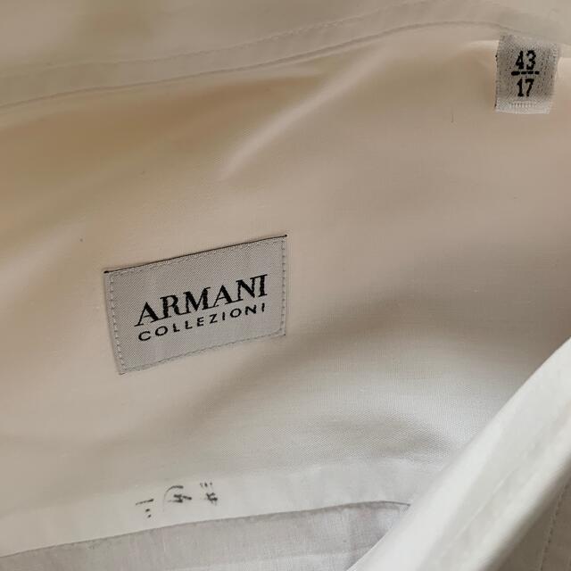 ARMANI COLLEZIONI(アルマーニ コレツィオーニ)のARMANI  アルマーニ コレツィオーニ  ホワイト Yシャツ コットンシャツ メンズのトップス(シャツ)の商品写真