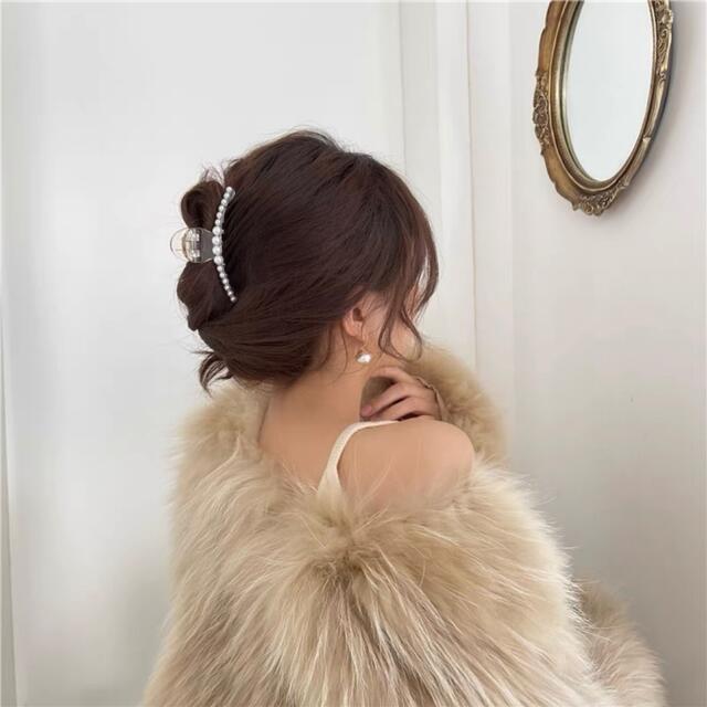 【新品未使用】韓国 パール ヘアクリップ ヘアバレッタ♡♡9.5cm♡♡#31 レディースのヘアアクセサリー(バレッタ/ヘアクリップ)の商品写真