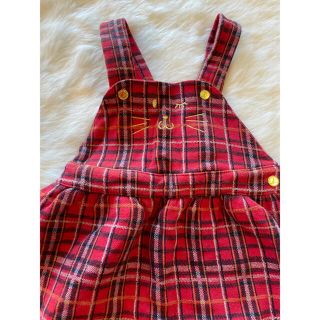 プチバトー(PETIT BATEAU)のご専用2点おまとめプチバトー ネコ刺繍入りチェックジャンパースカート ワンピース(ワンピース)