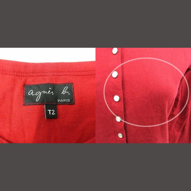 agnes b.(アニエスベー)のアニエスベー agnes b. カーディガン ニット 長袖 T2 赤 レッド レディースのトップス(カーディガン)の商品写真