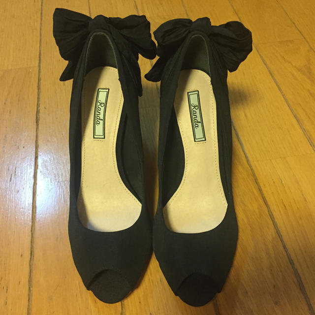 RANDA(ランダ)の美品✨RANDAリボン🎀オープントゥパンプス👠 レディースの靴/シューズ(ハイヒール/パンプス)の商品写真