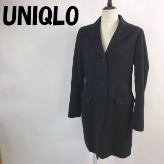 ユニクロ(UNIQLO)のユニクロ コート シングル カシミヤ混 ネイビー サイズM レディース(その他)