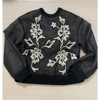 アメリヴィンテージ(Ameri VINTAGE)のUND HAND EMBROIDERY MESH TOP(シャツ/ブラウス(長袖/七分))