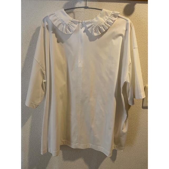 yori ヨリ フリル襟 ビッグtee ホワイトの通販 by s1010a's shop|ラクマ ヨリ yori フリル襟 ビックtee 新品未使用