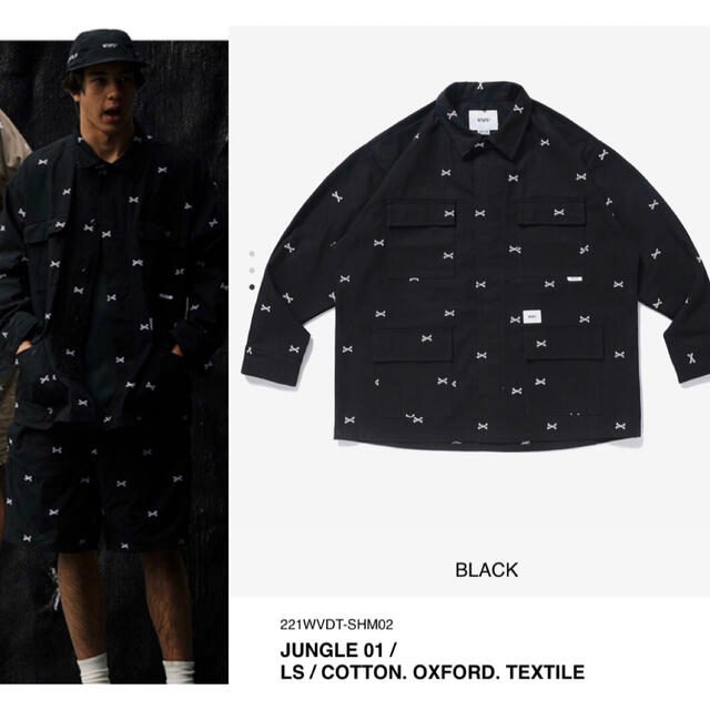 L WTAPS JUNGLE 01 LS COTTON BLACK クロスボーン