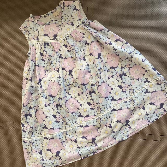 petit main(プティマイン)のプティマイン 花柄ワンピース 120 キッズ/ベビー/マタニティのキッズ服女の子用(90cm~)(ワンピース)の商品写真