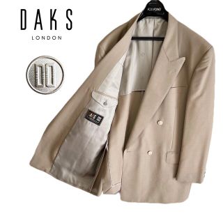 美品★DAKS ダックス 金ボタン 最高級モヘア混 ダブルジャケット ブレザー