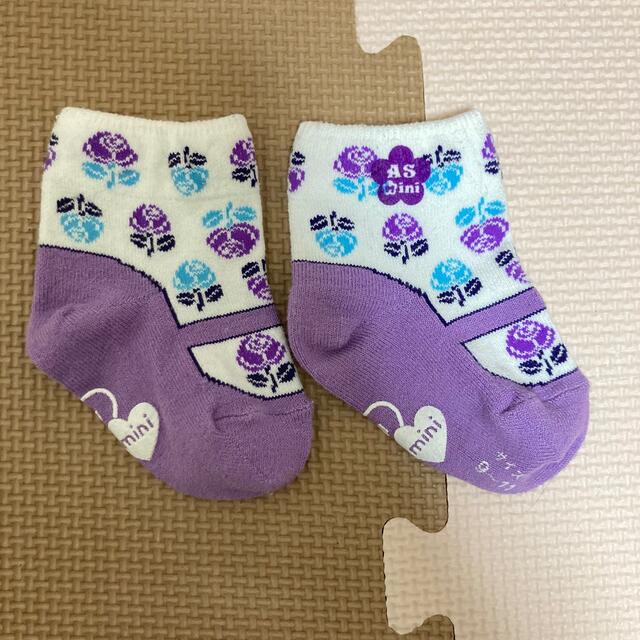 ANNA SUI mini(アナスイミニ)のアナスイミニ　花柄　ワンピース　70cm 紫 キッズ/ベビー/マタニティのベビー服(~85cm)(ワンピース)の商品写真
