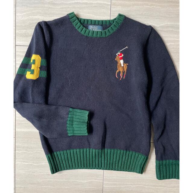 POLO RALPH LAUREN(ポロラルフローレン)のPOLO RELPHLAUREN キッズ　ニット　ビックポニー　ネイビー　150 キッズ/ベビー/マタニティのキッズ服男の子用(90cm~)(ニット)の商品写真