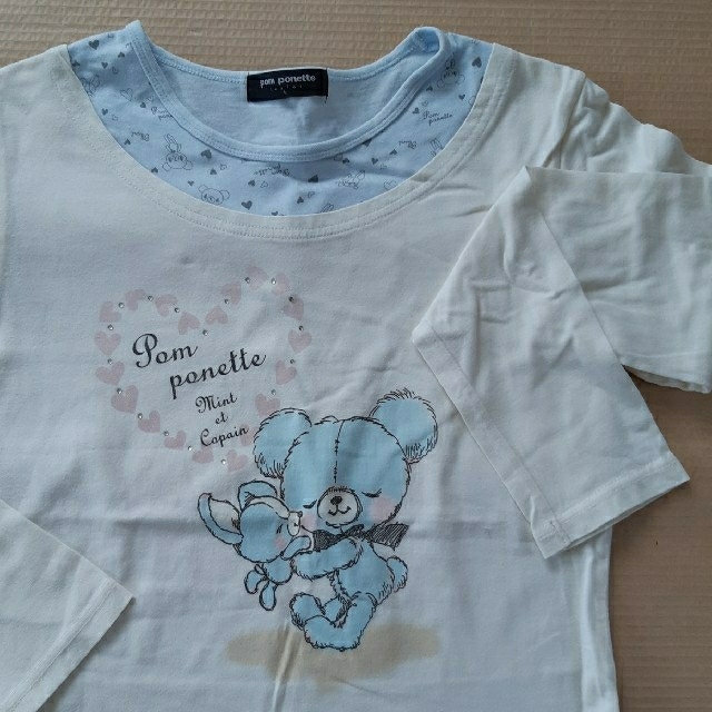 pom ponette(ポンポネット)のポンポネット カットソー 白 160 キッズ/ベビー/マタニティのキッズ服女の子用(90cm~)(Tシャツ/カットソー)の商品写真