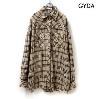 ジェイダ(GYDA)のGYDA ジェイダ★ボリュームスリーブBIGチェックシャツ ベージュ(シャツ/ブラウス(長袖/七分))