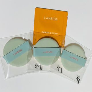 ラネージュ(LANEIGE)のLANEIGE ラネージュ 新品クッションファンデパフ3個セット＋オマケ(パフ・スポンジ)