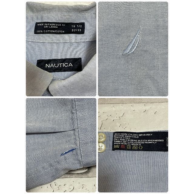 NAUTICA(ノーティカ)の超人気 NAUTICA ノーティカ 長袖ボタンダウンシャツ 刺繍 ライトブルーL メンズのトップス(シャツ)の商品写真