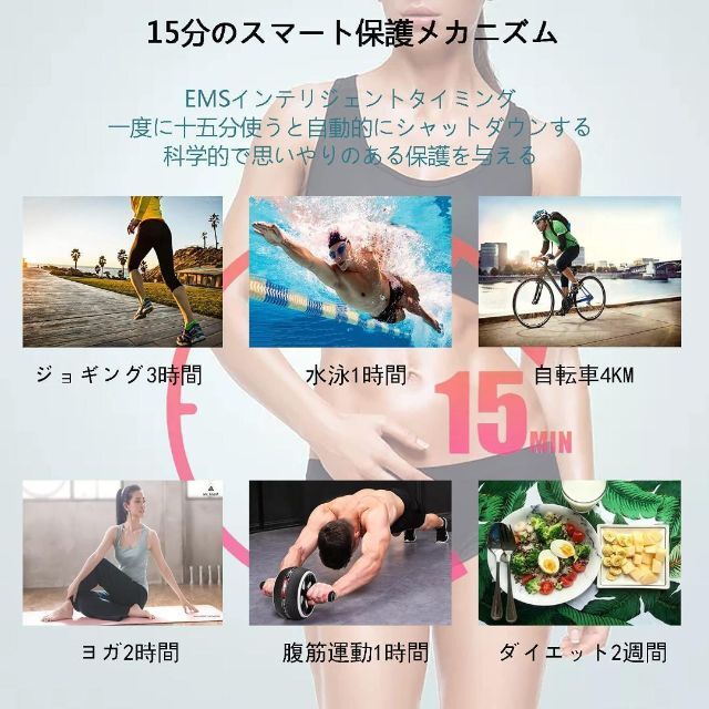 腹筋ベルト 腹筋トレーニング ６種類モード 15段階強度 男女兼用 日本語説明書 スポーツ/アウトドアのトレーニング/エクササイズ(トレーニング用品)の商品写真