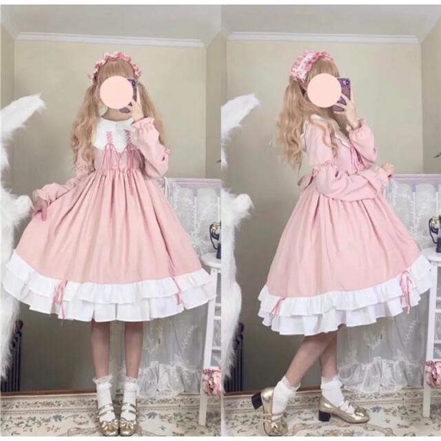 新品♡ロリータワンピース ドレス　やみかわ　ゆめかわ　ピンク　M♡jgt