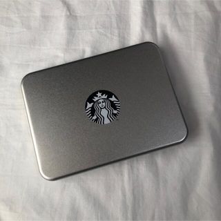 スターバックスコーヒー(Starbucks Coffee)のスターバックス シルバー缶　ギフト缶　カンケース インテリア 缶(小物入れ)