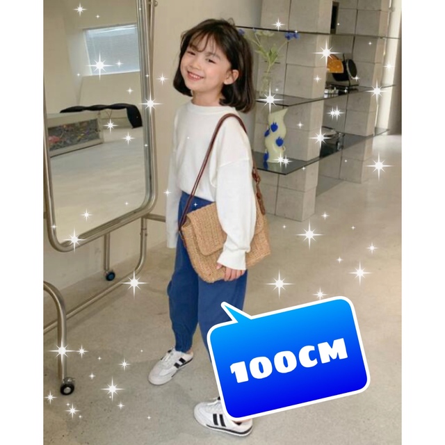 子供服★トレーナー スウェット 長袖 春服 100cm ホワイト キッズ/ベビー/マタニティのキッズ服女の子用(90cm~)(Tシャツ/カットソー)の商品写真