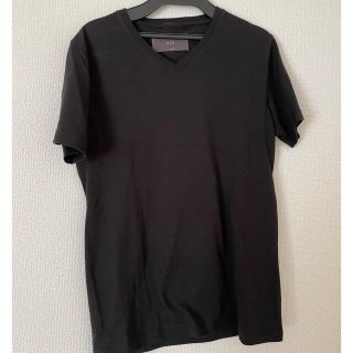 ダブルジェーケー(wjk)のwjk ダブルジェーケー Tシャツ　半袖 Vネック ブラック　S(Tシャツ/カットソー(半袖/袖なし))