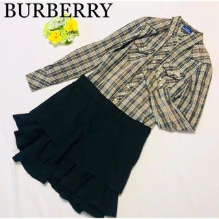 バーバリーブルーレーベル(BURBERRY BLUE LABEL)のBURBERRY BLUE LABELノバチェック長袖シャツ　着画有ヴィンテージ(シャツ/ブラウス(長袖/七分))