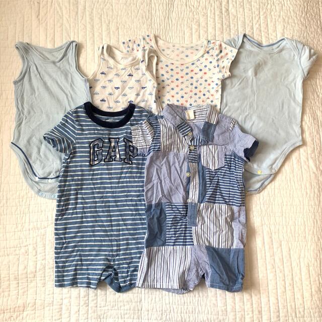 babyGAP(ベビーギャップ)の半袖　ノースリーブ　ロンパース　セット キッズ/ベビー/マタニティのベビー服(~85cm)(ロンパース)の商品写真