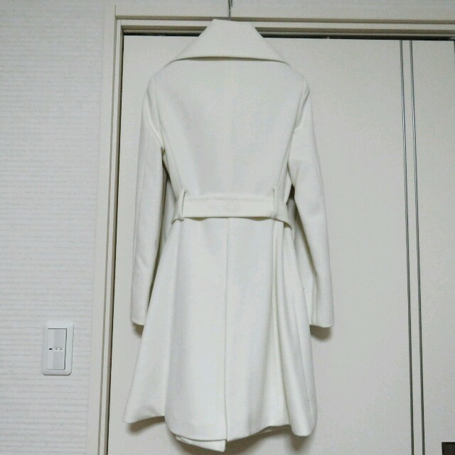 美品】ルスーク アンゴラコート 白 36サイズ 日本製 - ロングコート