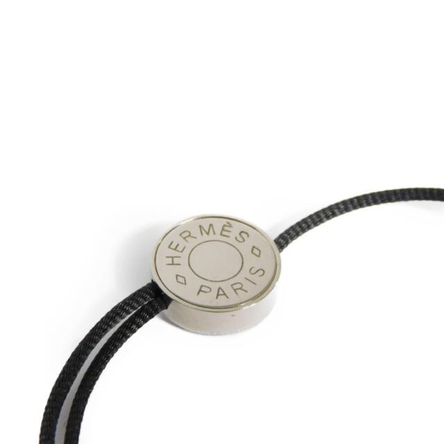 Hermes - エルメス セリエ コットン コード ブラック ブレスレットの Hermes - エルメス セリエ コットン コード ブラック ブレスレットの