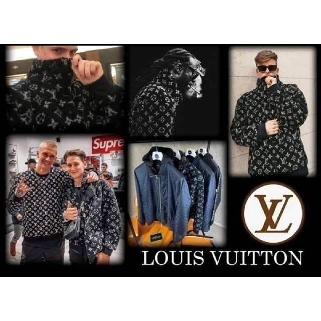 Louis Vuitton 希少モノグラムジャカードフリースジャケット ブラック 5