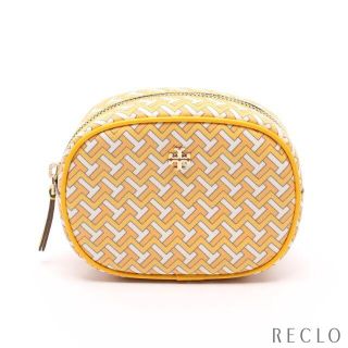 トリーバーチ(Tory Burch)のTORY BURCH T ZAG コスメポーチ PVC レザー イエロー(ポーチ)