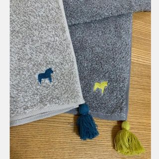 アクタス(ACTUS)の【2枚セット】ACTUSアクタス　フェイスタオル　ホース刺繍タッセル付き(タオル/バス用品)