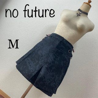 no future ノーフューチャー　エプロンスカート　M 黒(ミニスカート)