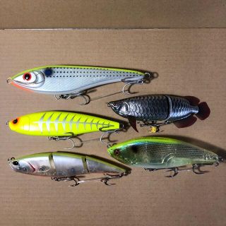 メガバス(Megabass)のシーバス用ビッグベイト全5点セット 使用済 メガバスやドランクレイジーなど(ルアー用品)