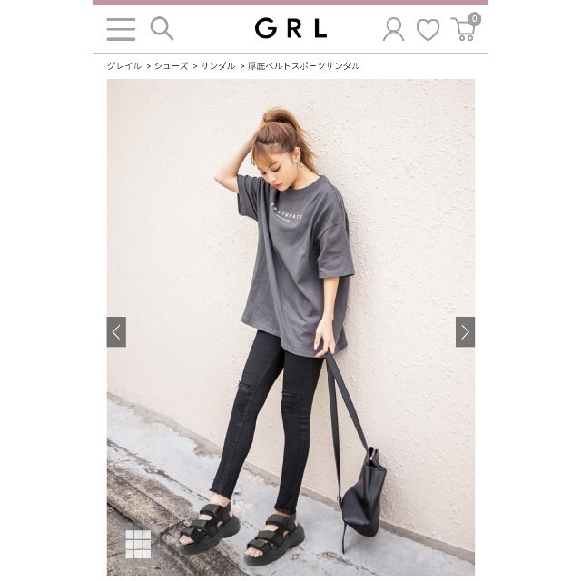 GRL(グレイル)の厚底ベルトスポーツサンダル[ci320] レディースの靴/シューズ(サンダル)の商品写真