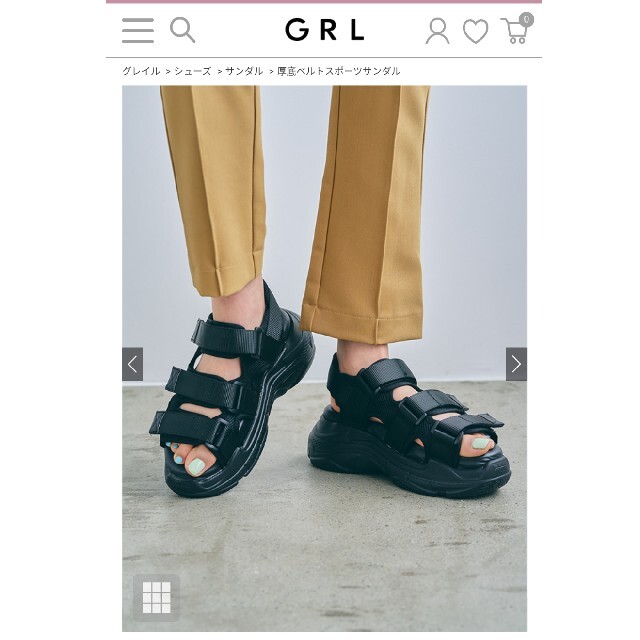 GRL(グレイル)の厚底ベルトスポーツサンダル[ci320] レディースの靴/シューズ(サンダル)の商品写真