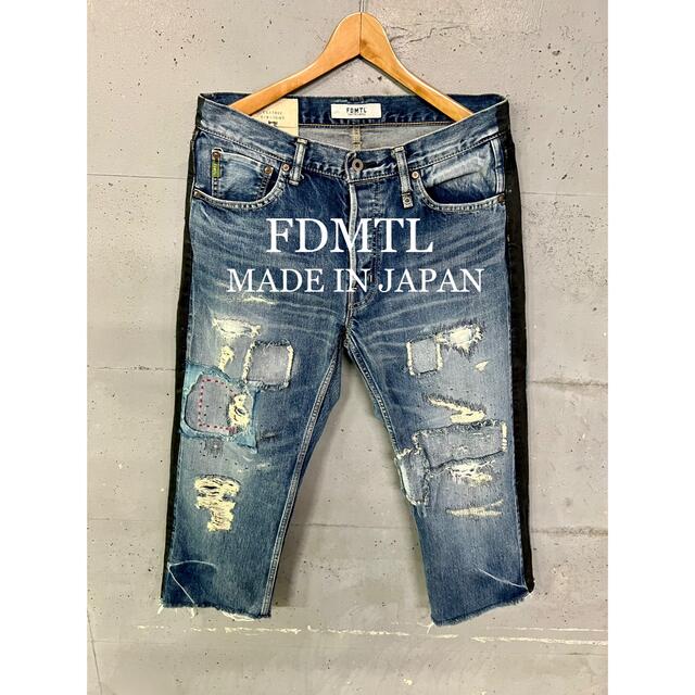 FDMTL ダメージ、リメイク加工サイドラインセルビッチデニム!日本製