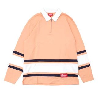 シュプリーム(Supreme)のSupreme half zip rugby　17ss ピーチ(ジャージ)