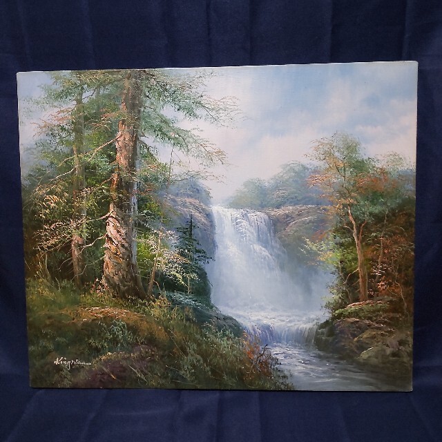 ㊷絵画 油彩 油絵 風景画 作者不明 額縁付き 額装 アンティークの+