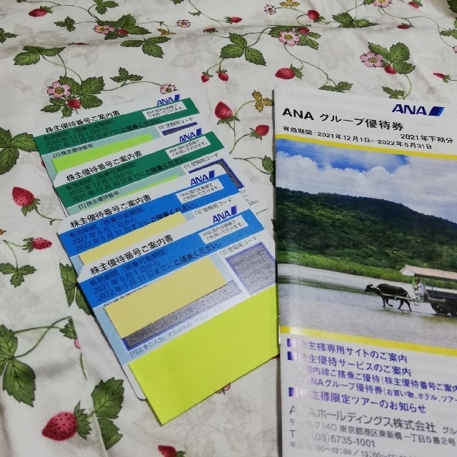 ANA(全日本空輸)(エーエヌエー(ゼンニッポンクウユ))の全日空　ANA 株主優待　４枚 & 優待券冊子 チケットの優待券/割引券(その他)の商品写真