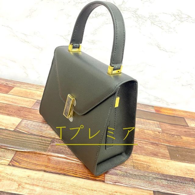 【プレミア品】オリジナル　ハンドバックS　最高級　本革　ブラックハンドバッグ