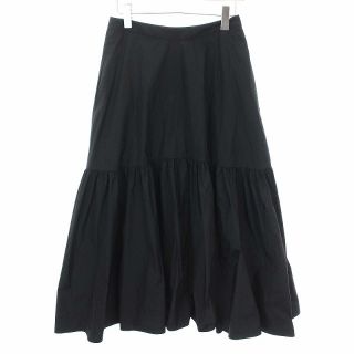 プラージュ(Plage)のプラージュ R'IAM 21AW タフタスカート ロング フレア 36 S 黒(ロングスカート)